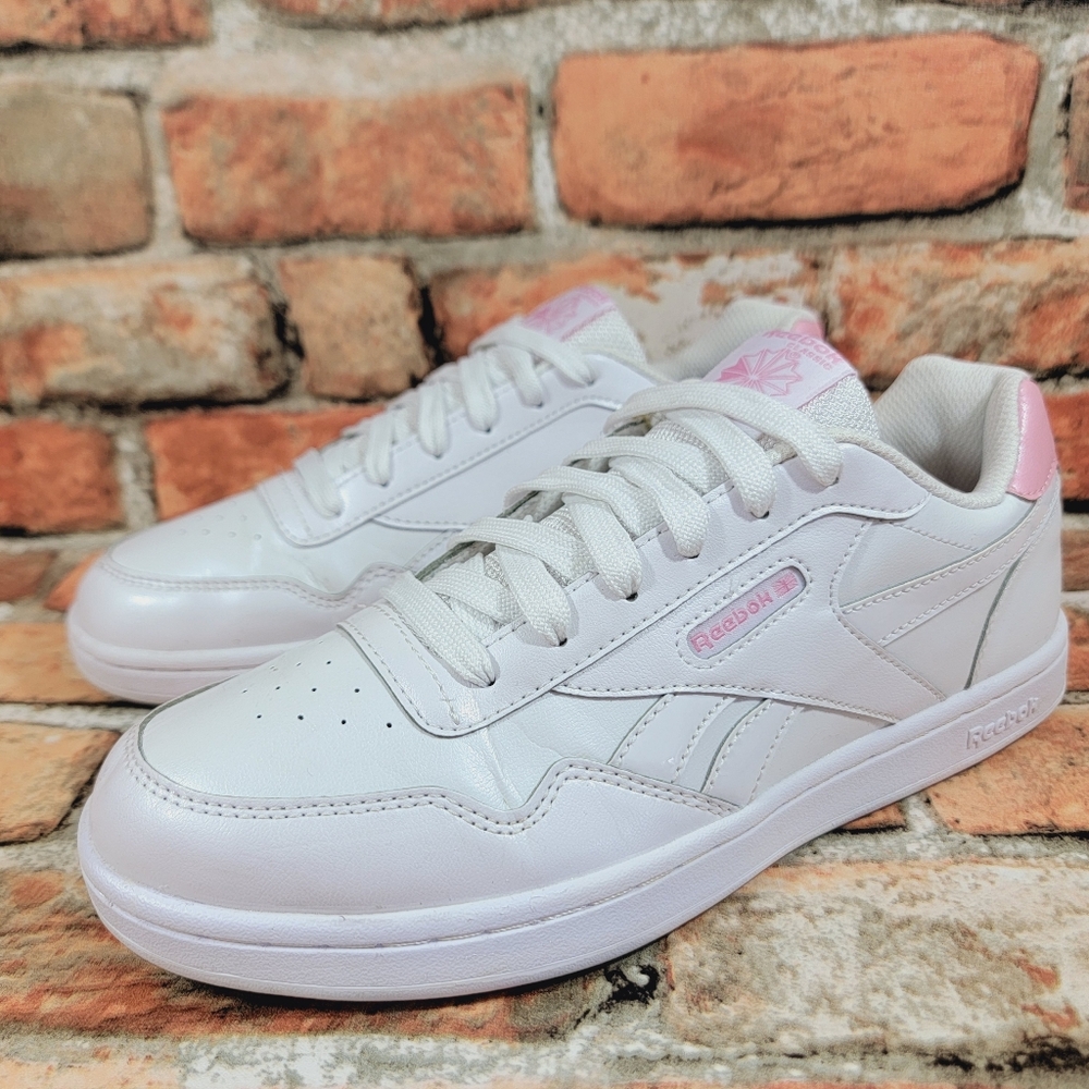 Reebok Court Advance Preal White/ Pink Sneakers Youth Size 7